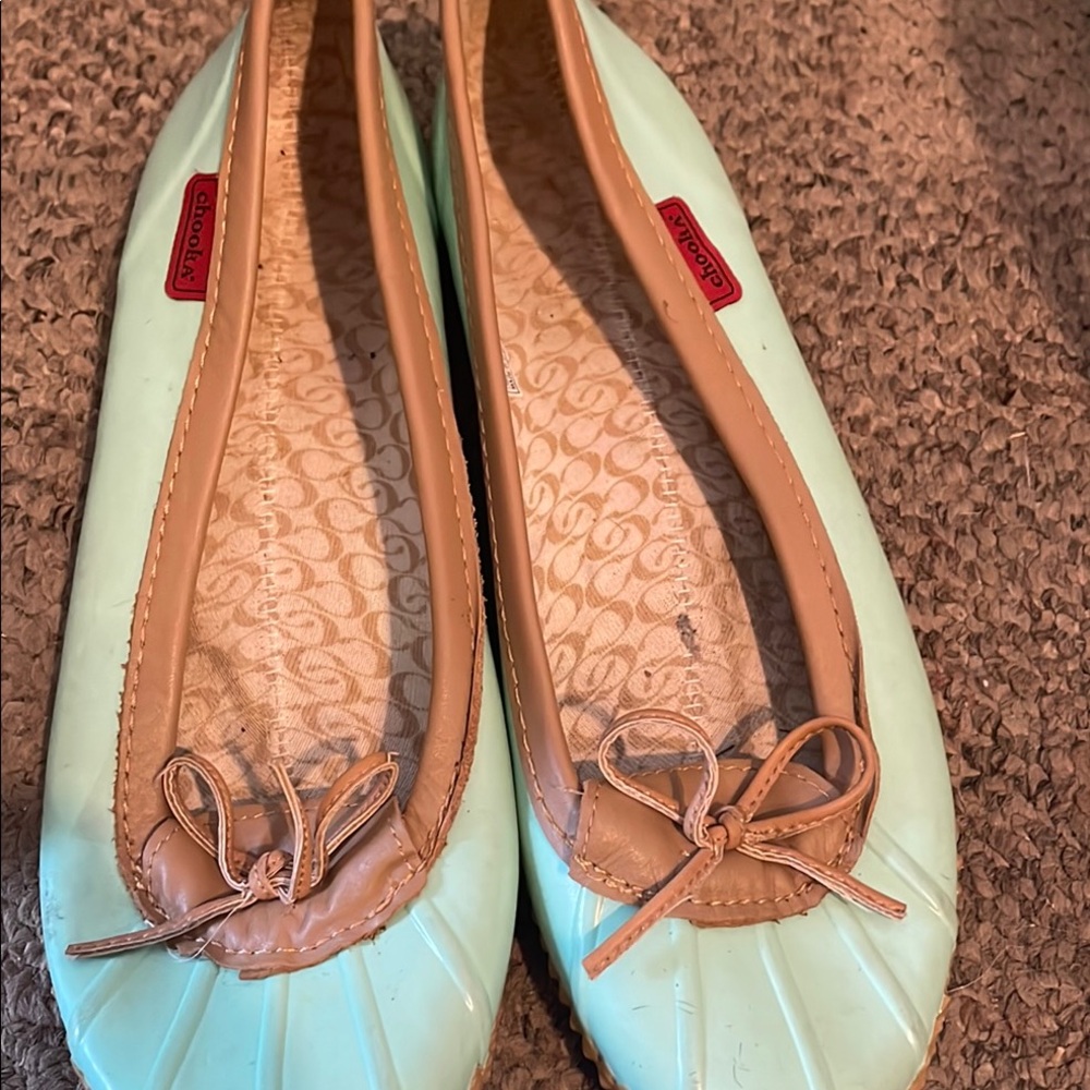Chooka Green and Tan Loafers Stylish Flats